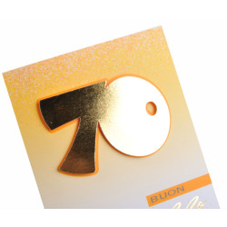 Biglietti auguri COMPLEANNO 70 anni applicazione oro 6pz Biglietti auguri COMPLEANNO 70 anni applicazione oro 6pz