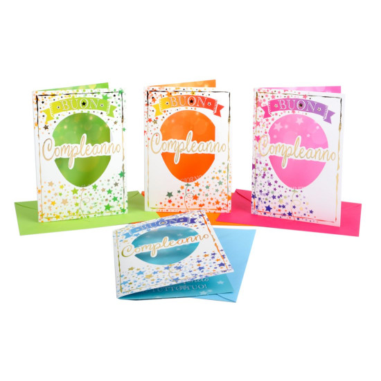 Biglietti augurali COMPLEANNO 12pz Biglietti augurali COMPLEANNO 12pz