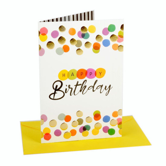 Biglietti auguri COMPLEANNO pois oro 12pz