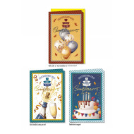 Biglietti auguri COMPLEANNO doppia rotella data 12pz 