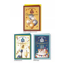 Biglietti auguri COMPLEANNO doppia rotella data 12pz 