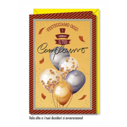 Biglietti auguri COMPLEANNO doppia rotella data 12pz Biglietti auguri COMPLEANNO doppia rotella data 12pz