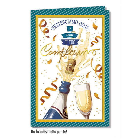 Biglietti auguri COMPLEANNO doppia rotella data 12pz Biglietti auguri COMPLEANNO doppia rotella data 12pz
