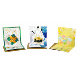 Biglietti MINI POP UP auguri e buon compleanno 48pz