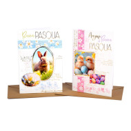 Biglietti augurali PASQUA coniglietti oro 12pz