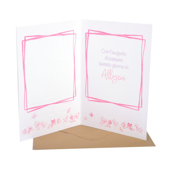 Biglietti augurali PASQUA coniglietti oro 12pz