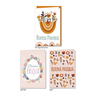 Biglietti augurali PASQUA ghirlande 12pz