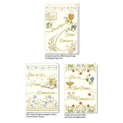 Biglietti augurali COMUNIONE avorio 12pz