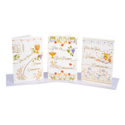 Biglietti augurali COMUNIONE avorio 12pz