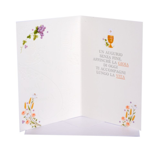 Biglietti augurali COMUNIONE avorio 12pz