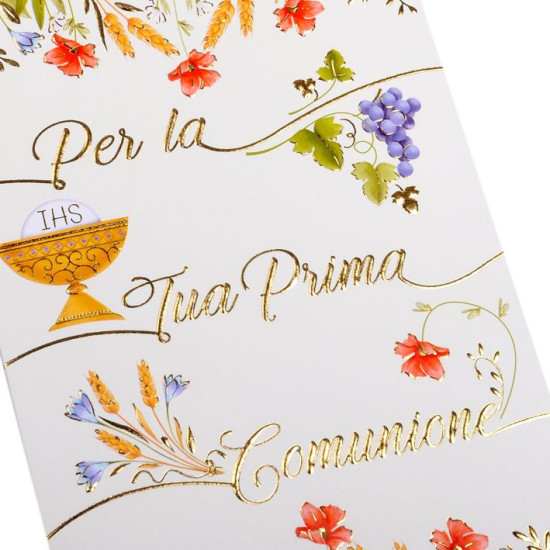 Biglietti augurali COMUNIONE avorio 12pz