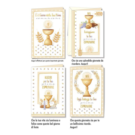Biglietti auguri COMUNIONE classic 12pz