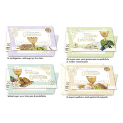 Biglietti auguri COMUNIONE portasoldi oro 12pz