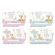 Biglietti auguri COMUNIONE portasoldi oro 12pz