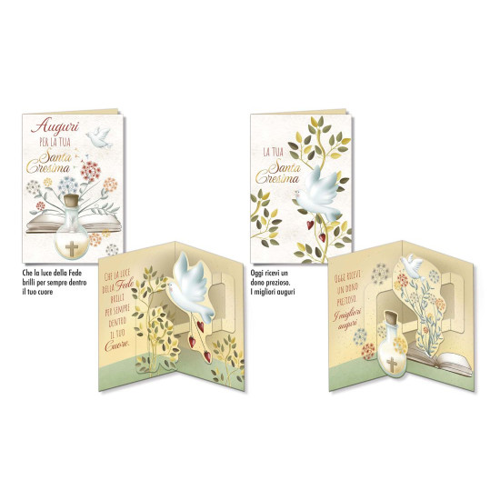 Biglietti auguri CRESIMA Debora Bee  pop-up 12pz  