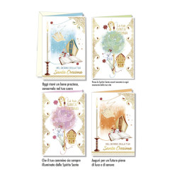 Biglietti auguri CRESIMA oro e colore 12pz