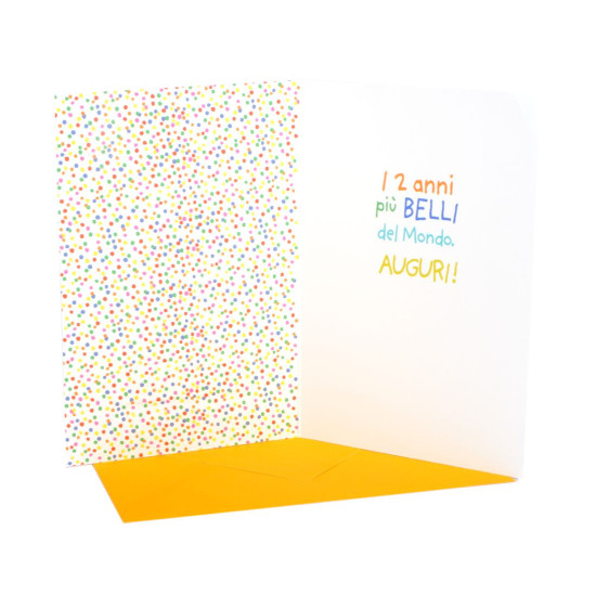 Biglietti auguri compleanno torta 2 anni 6pz