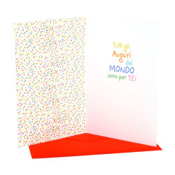 Biglietti auguri compleanno torta 5 anni 6pz