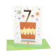 Biglietti auguri compleanno torta 7 anni 6pz