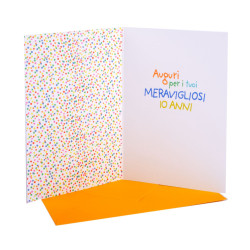 Biglietti auguri compleanno torta 10 anni 6pz