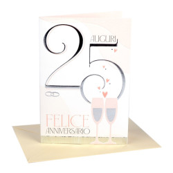 Biglietto auguri 25 e 50 ANNIVERSARIO 12pz