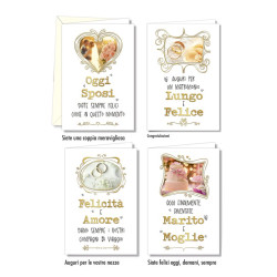 Biglietti auguri MATRIMONIO oro e rilievo 12pz Biglietti auguri MATRIMONIO oro e rilievo 12pz