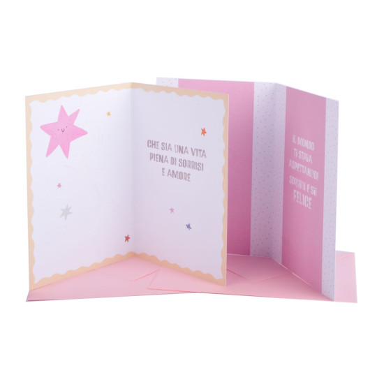 Biglietti auguri NASCITA bimba 12pz