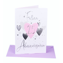 Biglietti augurali 25° anniversario nozze 12pz