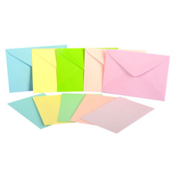 100 cartoncini + 100 buste PASTELLO 9x14