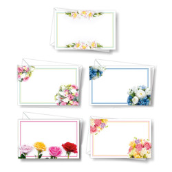 100 cartoncini + 100 buste FIORI 9x14