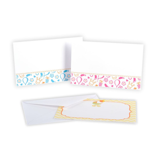 100 cartoncini + 100 buste BABY 9x14