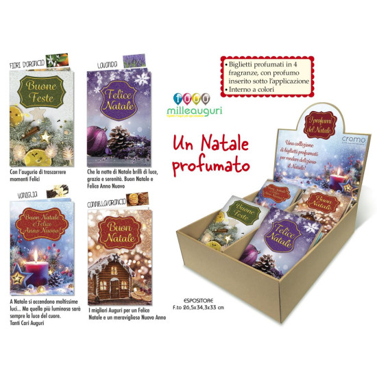 Biglietti auguri NATALE profumati 24pz   NEW!!!!!