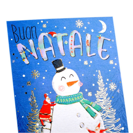 Biglietti auguri NATALE oro e rilievo 12pz