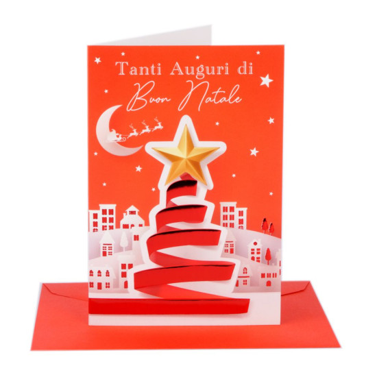 Biglietti auguri NATALE rosso 12pz