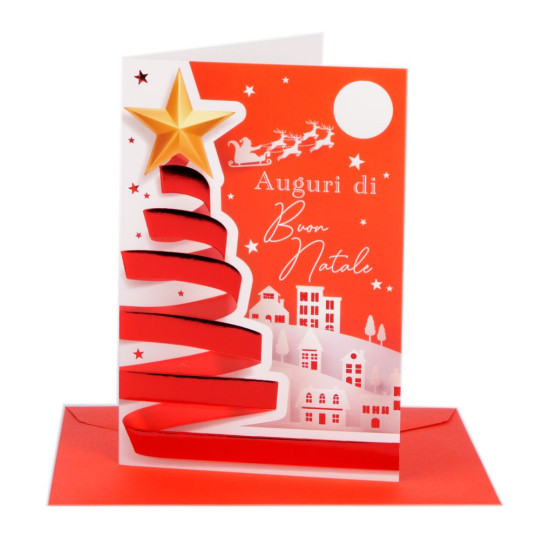 Biglietti auguri NATALE rosso 12pz