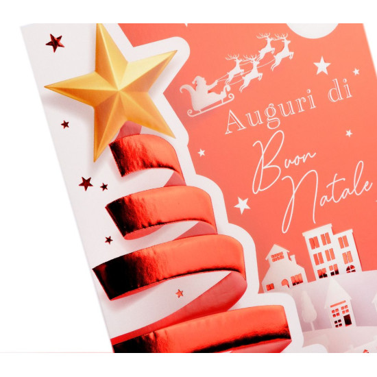 Biglietti auguri NATALE rosso 12pz