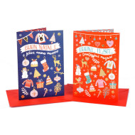 Biglietti auguri NATALE colorato 12pz
