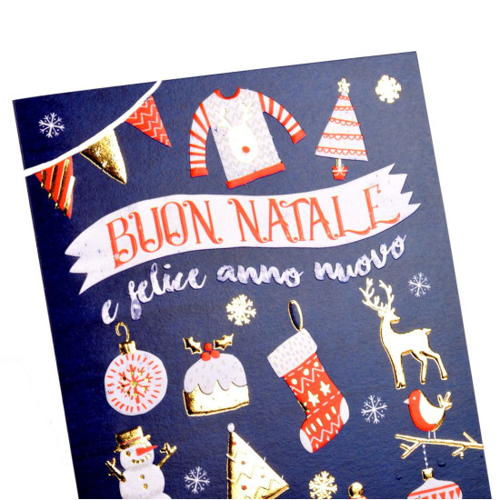 Biglietti auguri NATALE colorato 12pz