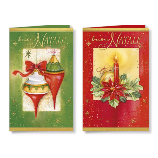 Biglietti auguri NATALE oro 9x14cm 120pz