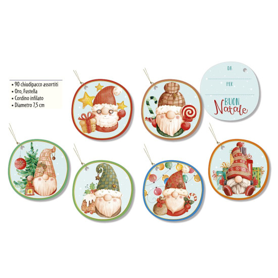 Chiudipacco NATALE sagomato oro 90pz