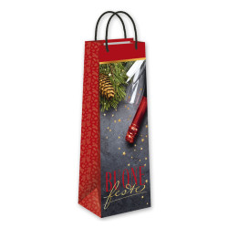 Borsette porta bottiglia Natale Buone Feste 12pz