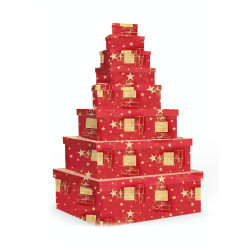 Set 8 scatole cartone NATALE RED 8 misure