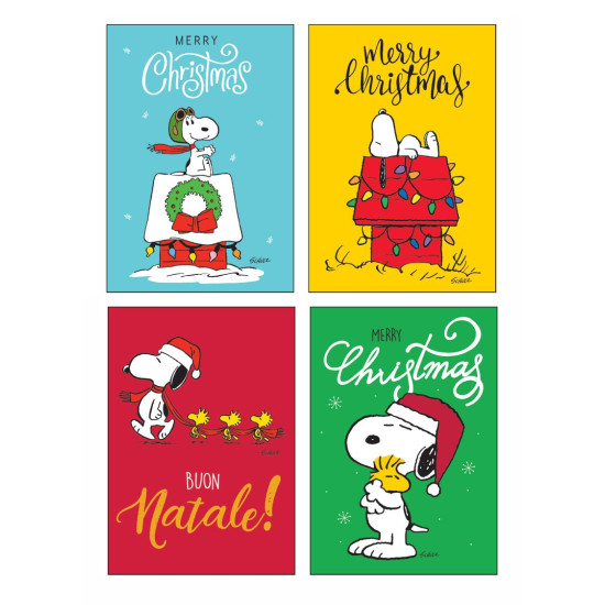 Biglietti augurali NATALE Snoopy 12pz