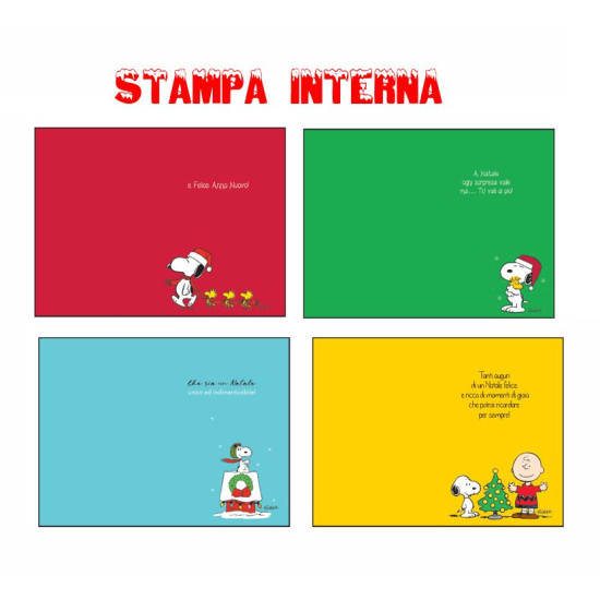 Biglietti augurali NATALE Snoopy 12pz