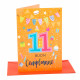 Biglietto auguri compleanno 11 anni 6pz