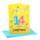 Biglietto auguri compleanno 14 anni 6pz