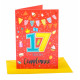 Biglietto auguri compleanno 17 anni 6pz