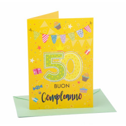 Biglietto auguri compleanno 45 anni 8pz
