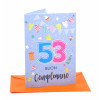 Biglietto auguri compleanno 53 anni 6pz