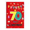 Biglietto auguri compleanno 70 anni 6pz